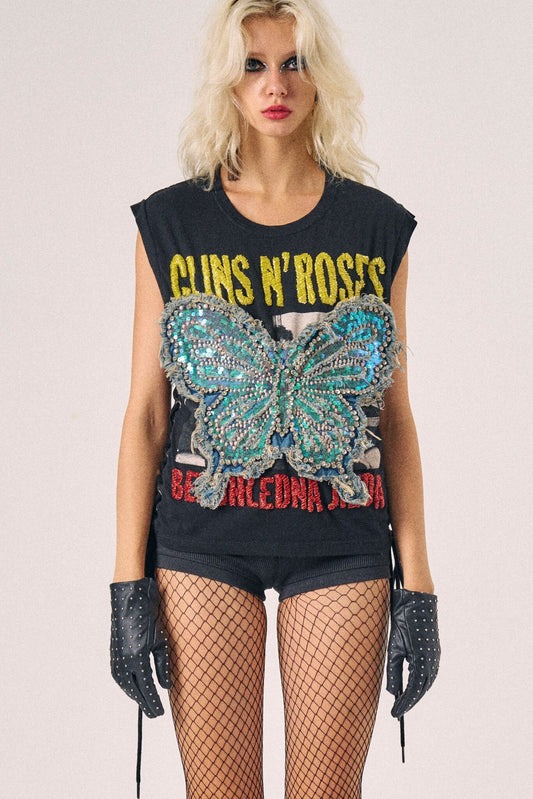 Butterfly Drawstring Tank - Guns N Roses