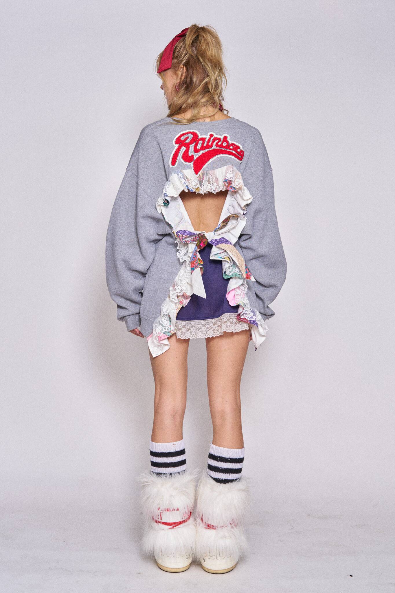 Backless Ruffle Sweatshirt - Delaware State