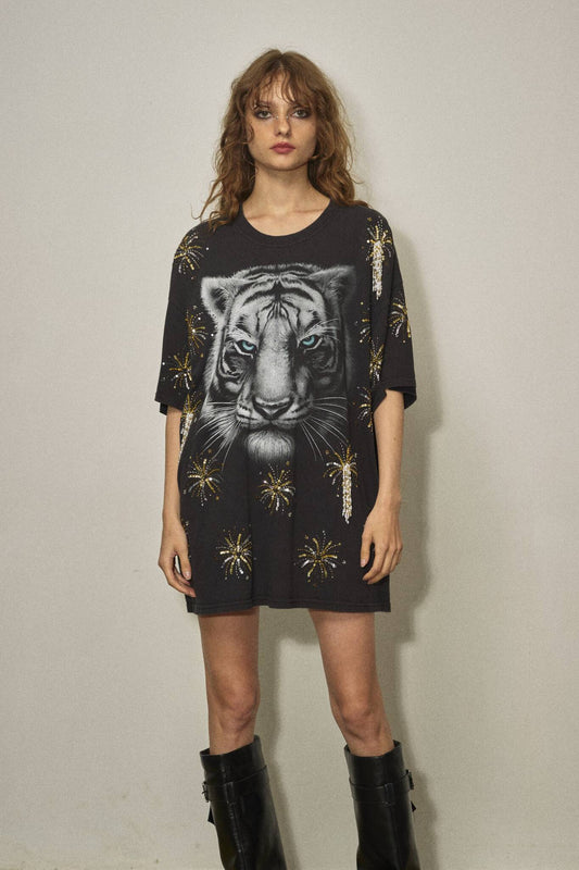 Fireworks Top - White Tiger